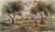 Pierre Renoir Landscape with Figures at Cagnes France oil painting artist